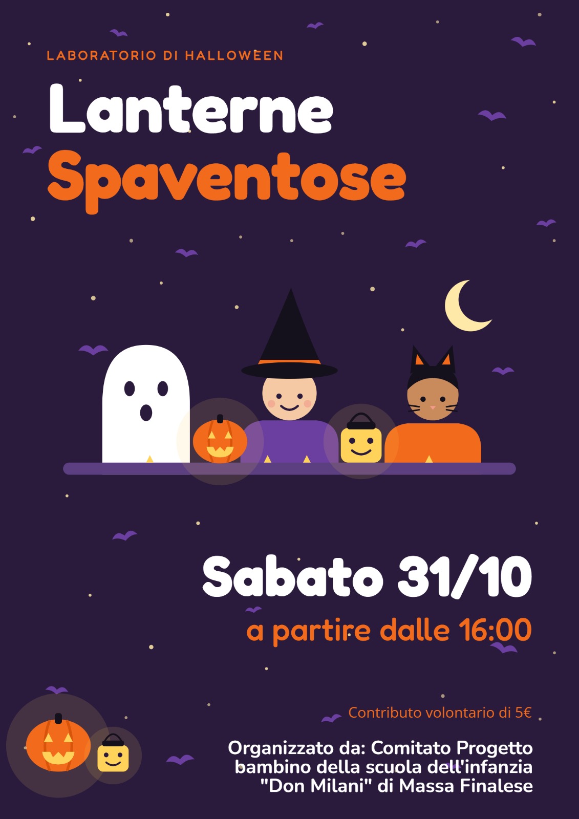 Laboratorio Halloween "Lanterne Spaventose" presso Halloween Party a Massa Finalese